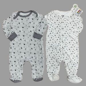 Lamaze by Kitex Baby Boy 3 Months Organic Cotton Zip-up Footie Sleeper +Bodysuit